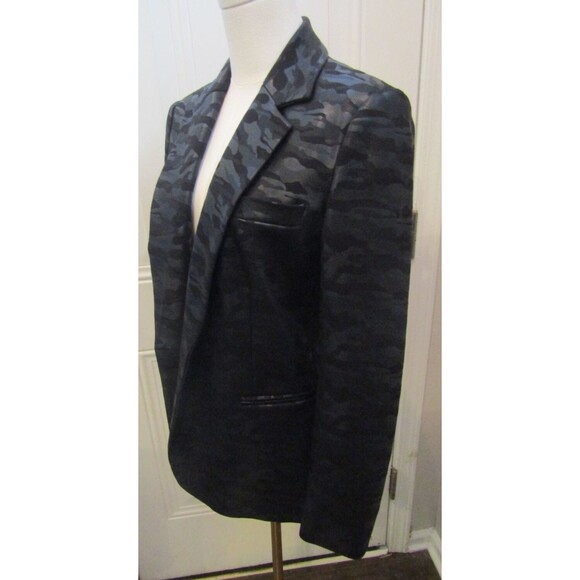 Insight New York Suit 2 Piece Pants Jacket Black Camo Scuba Blazer Womens Size 6 - Picture 5 of 13